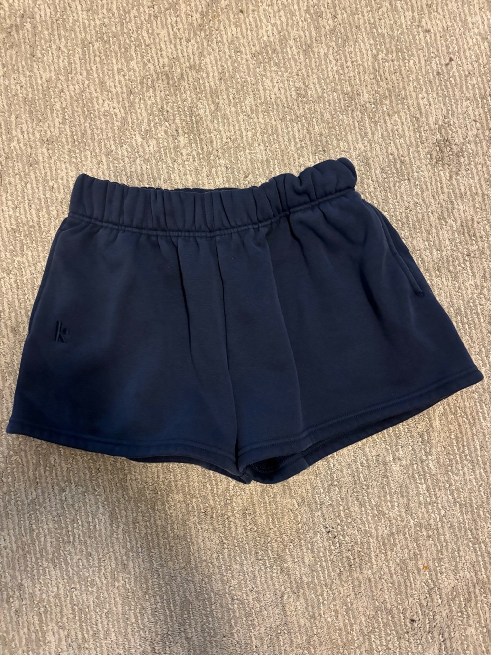 Kookai Navy Blue Elastic Waist Shorts